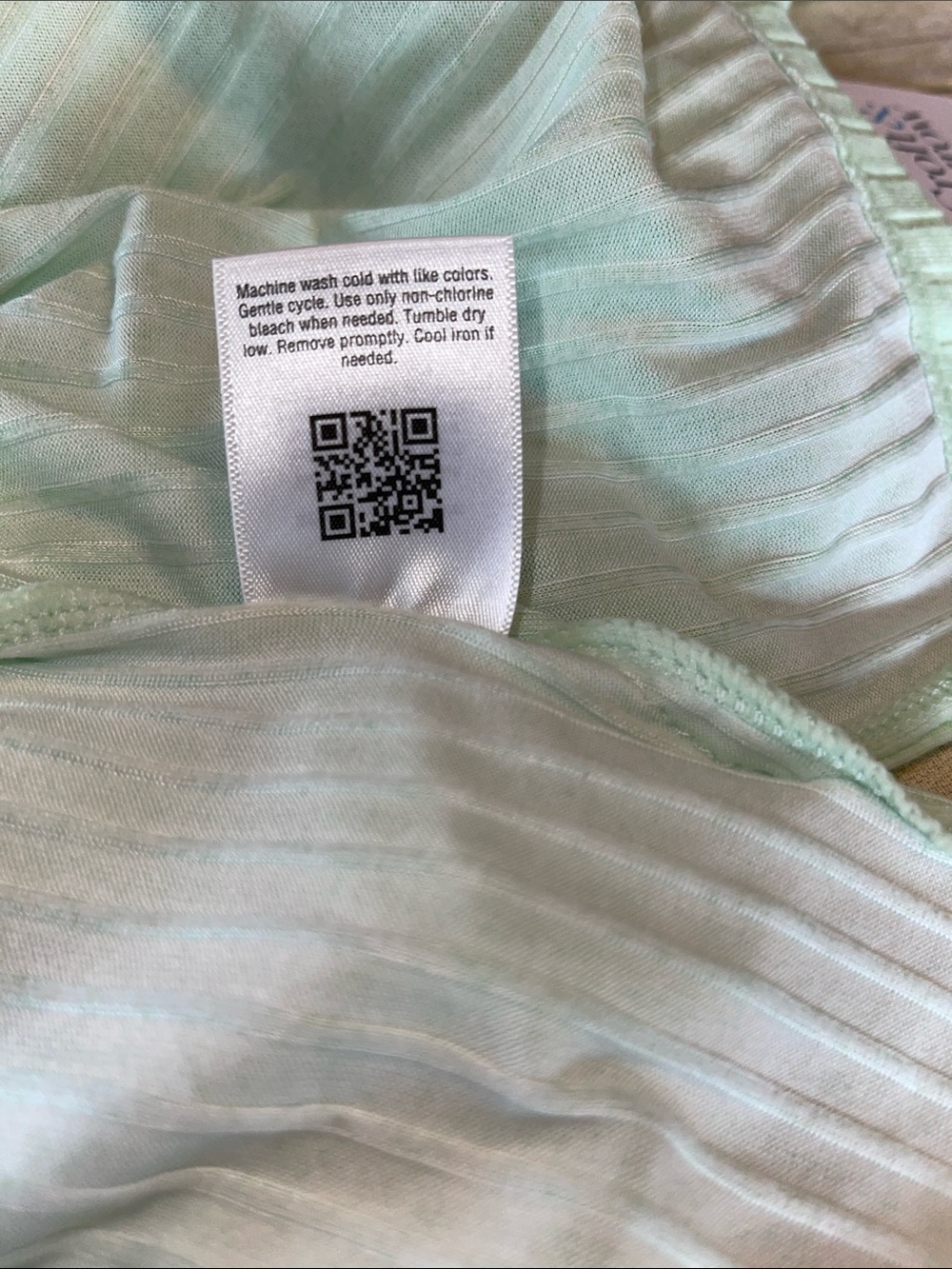 Two Piece Summer PJ Set pale Green & Blue Bottoms & Tank Top Large NWT - Picture 9 of 13